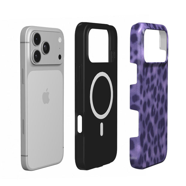 Wildcat | Lila Leopardenfell MagSafe iPhone Hülle