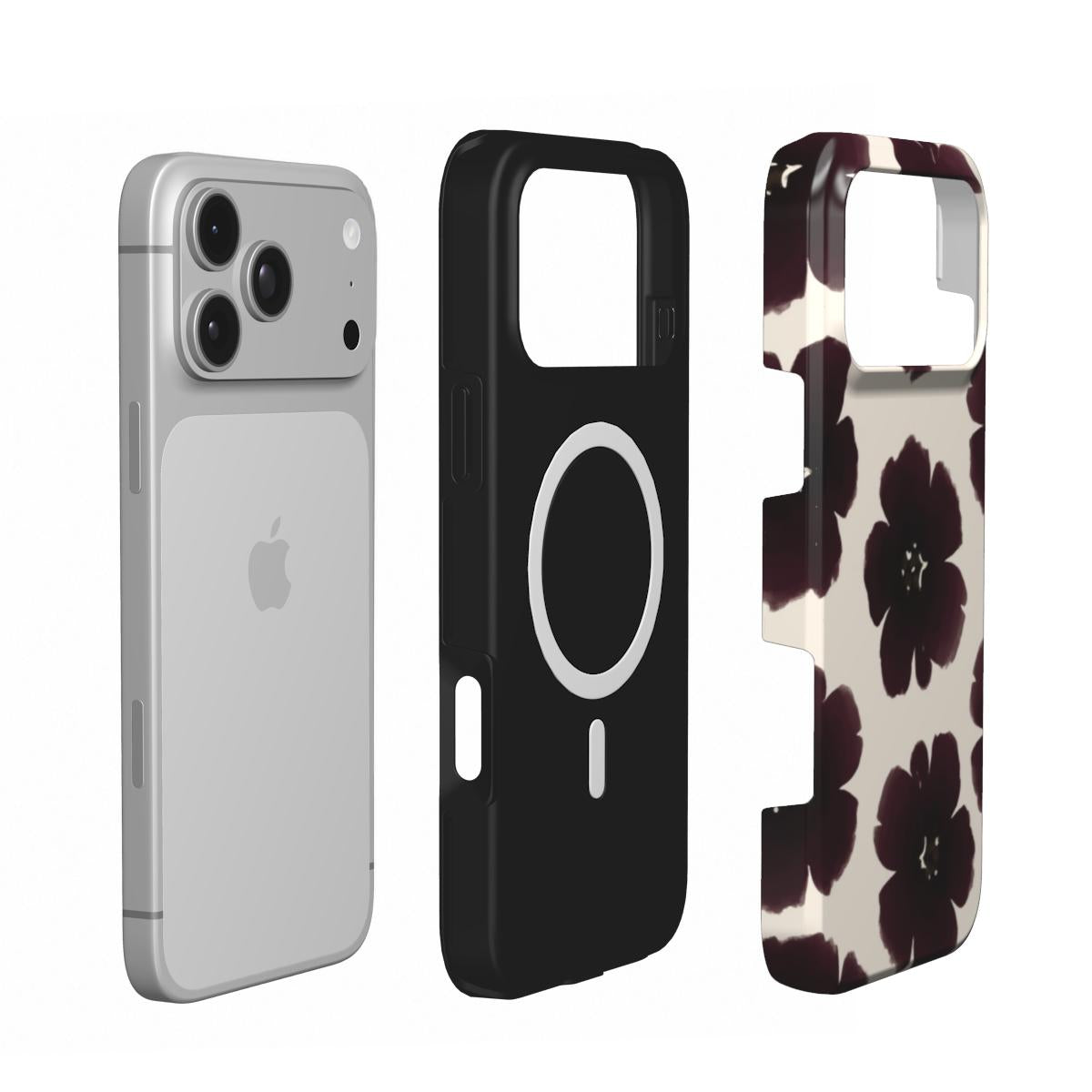 Black Dahlia | Dark Floral MagSafe iPhone Case