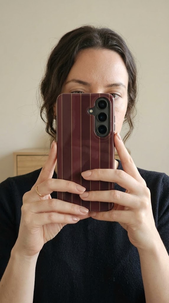 Boardroom | Burgundy Pinstripe Magnetic Samsung Galaxy Case