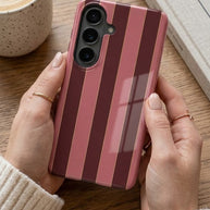 Rouge Salon | Burgundy & Blush Striped Magnetic Samsung Galaxy Case