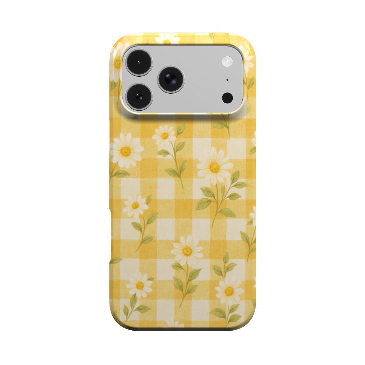 Sonnenblume Gänseblümchen | Gelbes Vichykaro Blumen MagSafe iPhone Hülle