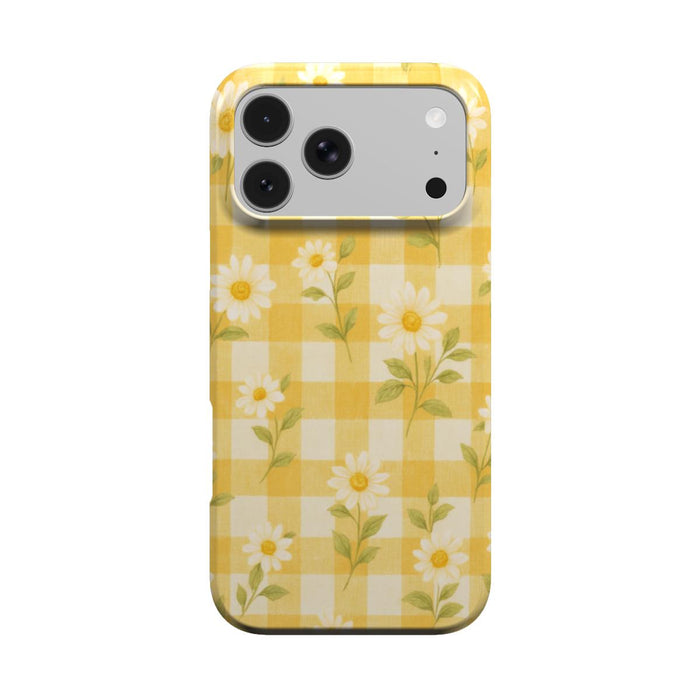 Sunlit Daisy | Yellow Gingham Floral MagSafe iPhone Case