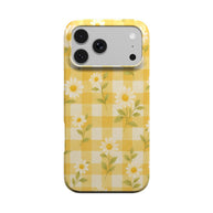 Sonnenblume Gänseblümchen | Gelbes Vichykaro Blumen MagSafe iPhone Hülle