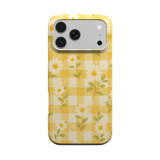 Sonnenblume Gänseblümchen | Gelbes Vichykaro Blumen MagSafe iPhone Hülle