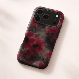 Crimson Eclipse | Dark Red Floral iPhone & Samsung Case