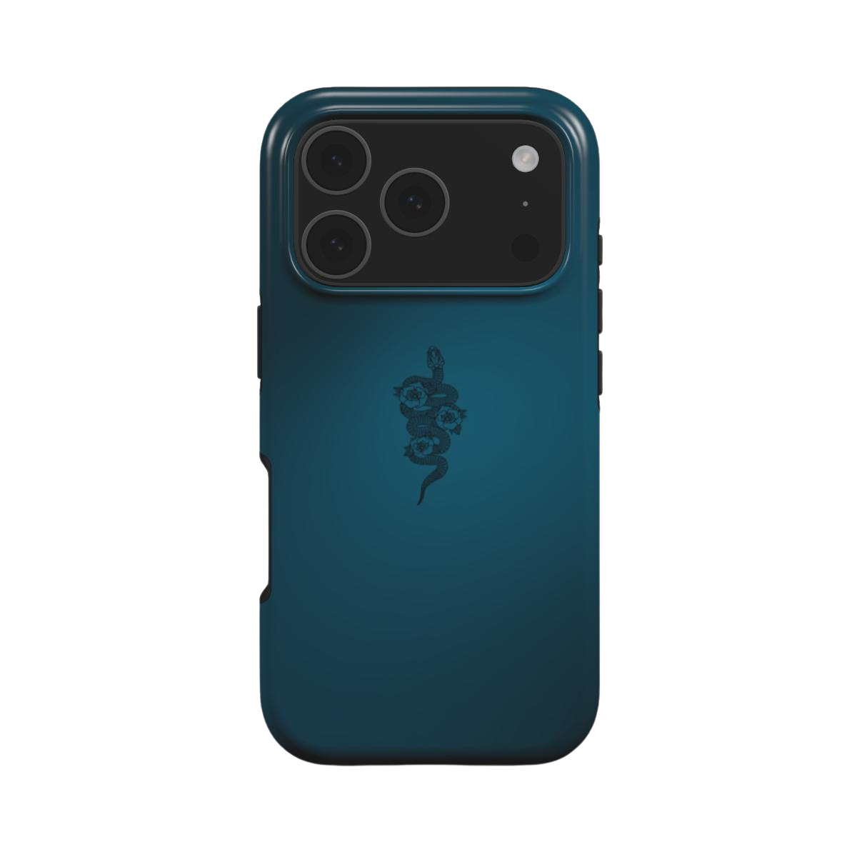 Serpent | Dark Teal Snake & Floral Minimal MagSafe iPhone Case