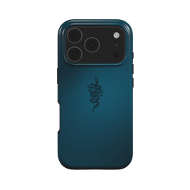 Serpent | Dark Teal Snake & Floral Minimal MagSafe iPhone Case