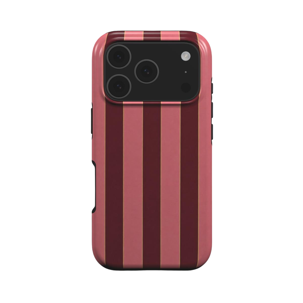 Rouge Salon | Burgundy & Rose Stripe MagSafe iPhone Case