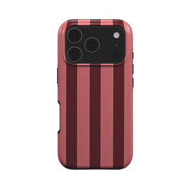 Rouge Salon | Burgundy & Rose Stripe MagSafe iPhone Case
