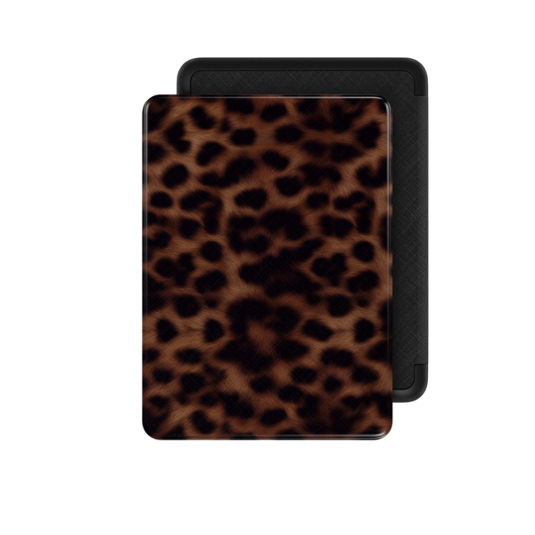 Ombra | Classic Brown Leopard Fur Print Kindle Folio Case