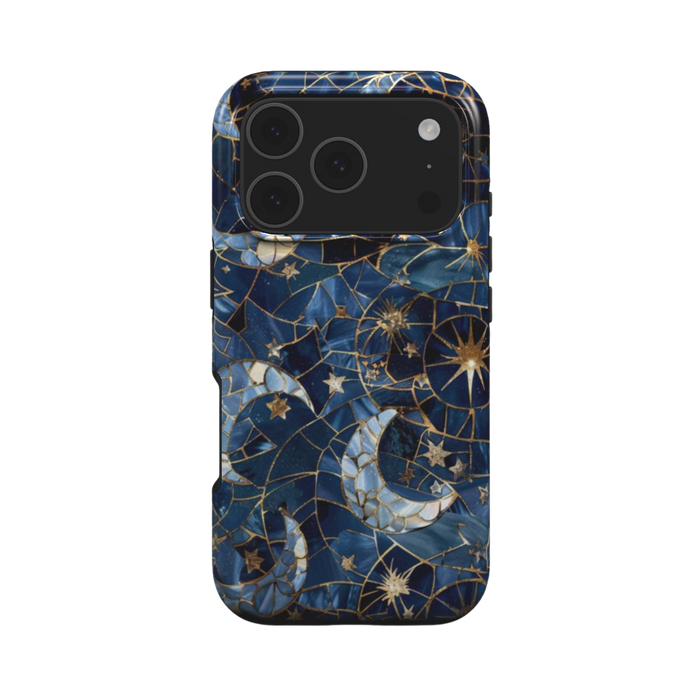 Celestial Mosaic | Moon & Stars Stained Glass MagSafe iPhone Case