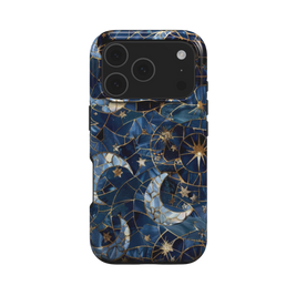 Celestial Mosaic | Moon & Stars Stained Glass MagSafe iPhone Case