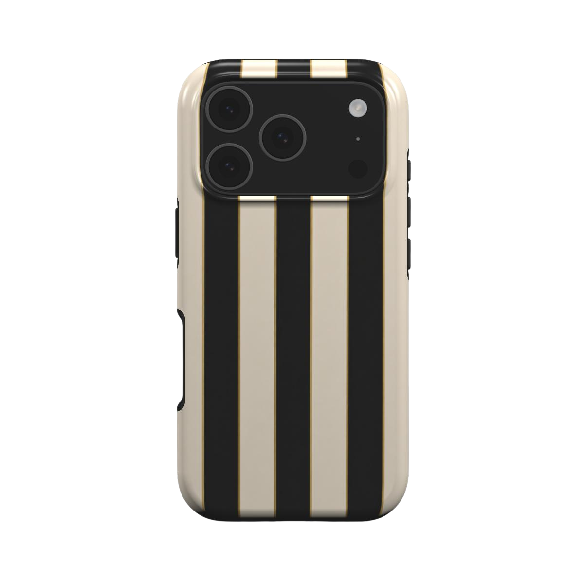 Dress Code | Black & Cream Gold Stripe MagSafe iPhone Case