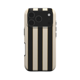 Dress Code | Black & Cream Gold Stripe MagSafe iPhone Case