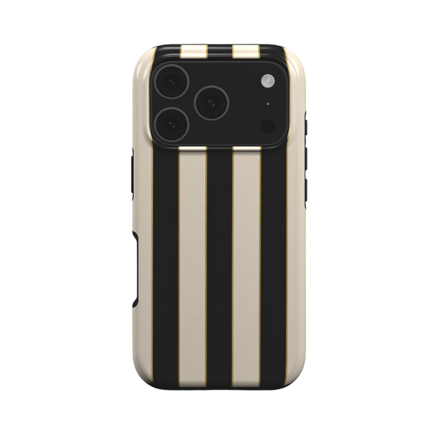Dress Code | Black & Cream Gold Stripe MagSafe iPhone Case