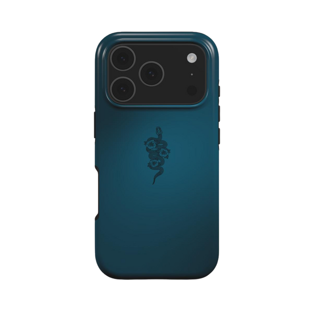 Serpent | Teal Snake & Floral Minimalist Tough iPhone & Samsung Case