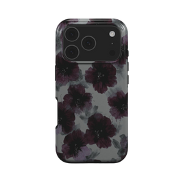 Noir Petals | Dark Purple Watercolor Floral MagSafe iPhone Case