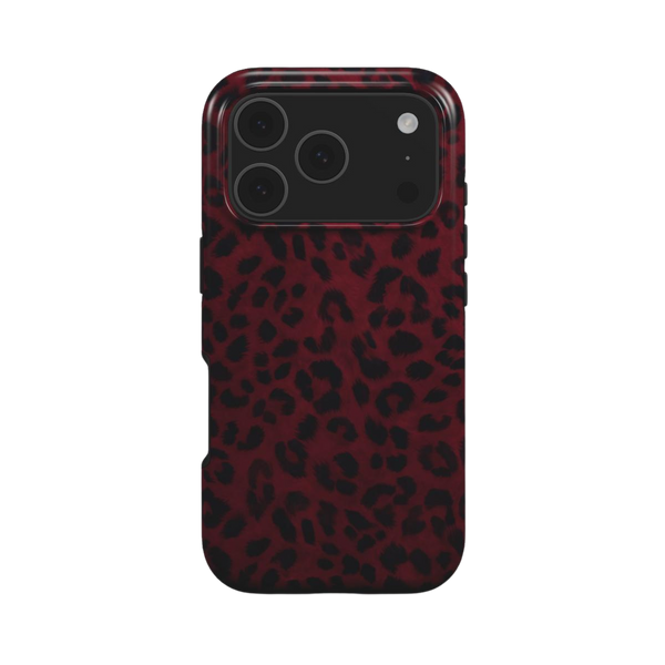Blood Prowl | Dark Red Leopard Print MagSafe iPhone Case