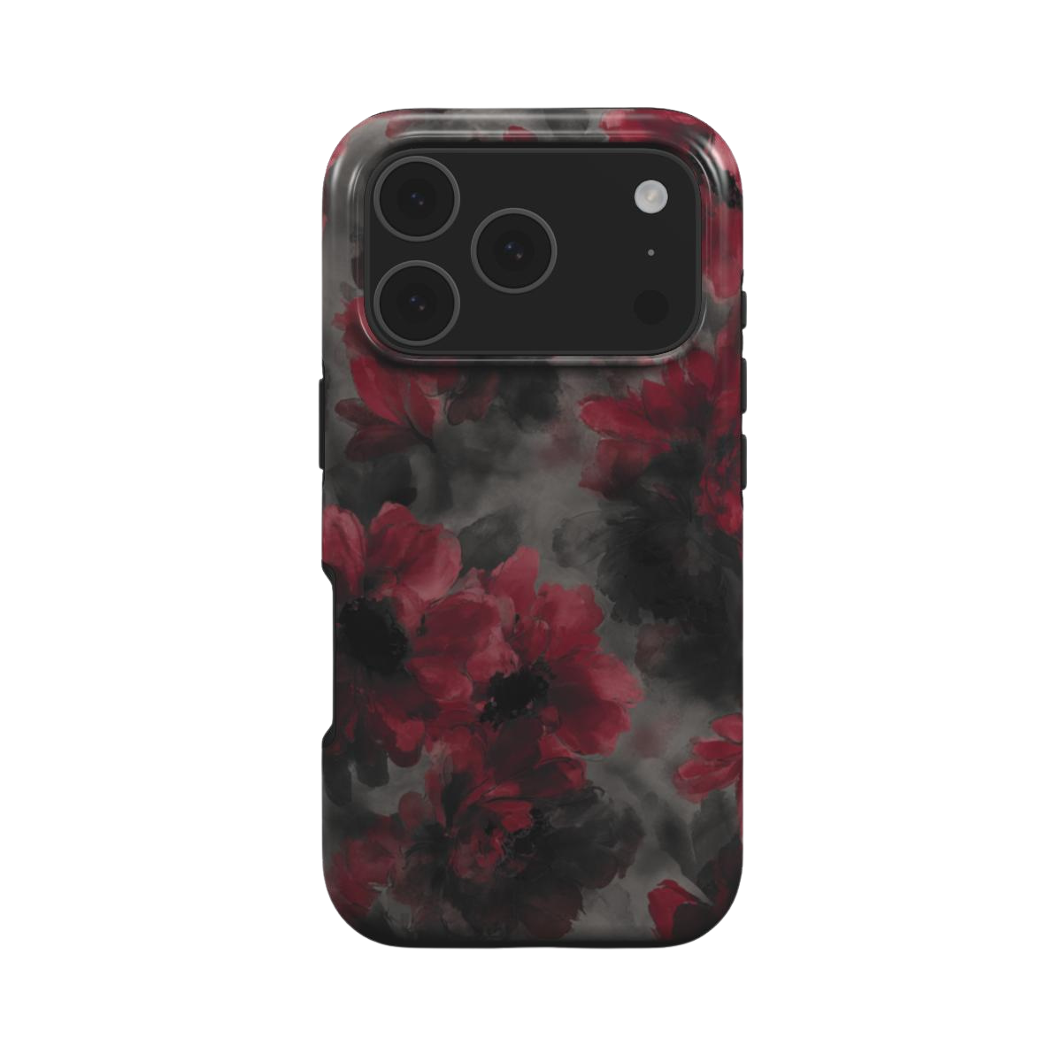 Crimson Eclipse | Dark Red Floral Gothic MagSafe iPhone Case