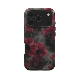 Crimson Eclipse | Dark Red Floral Gothic MagSafe iPhone Case
