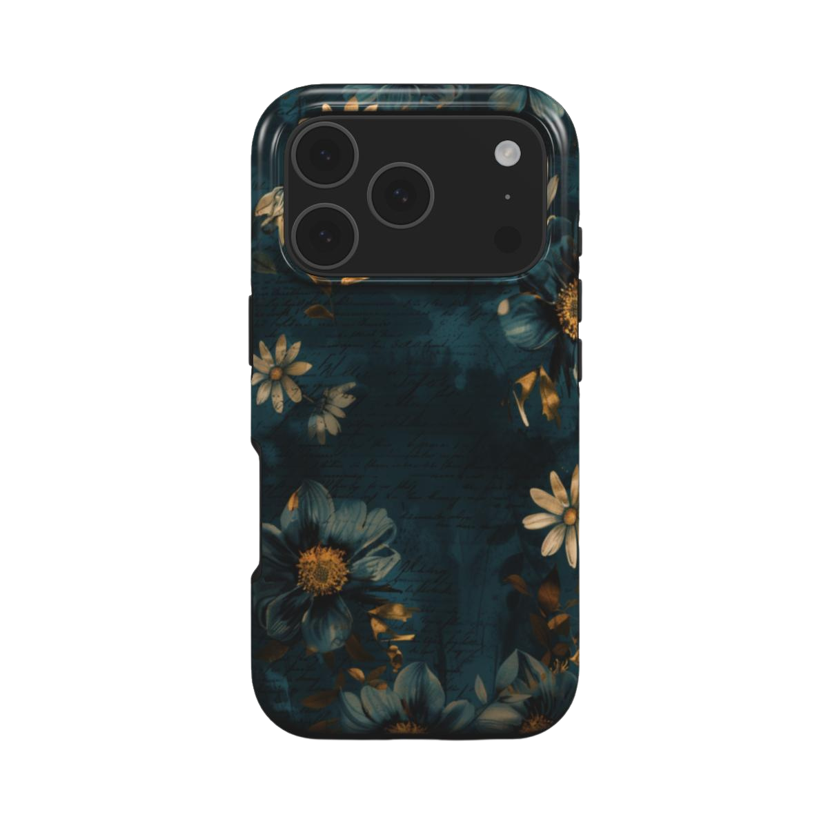 Forgotten Letters | Dark Teal Vintage Floral MagSafe iPhone Case