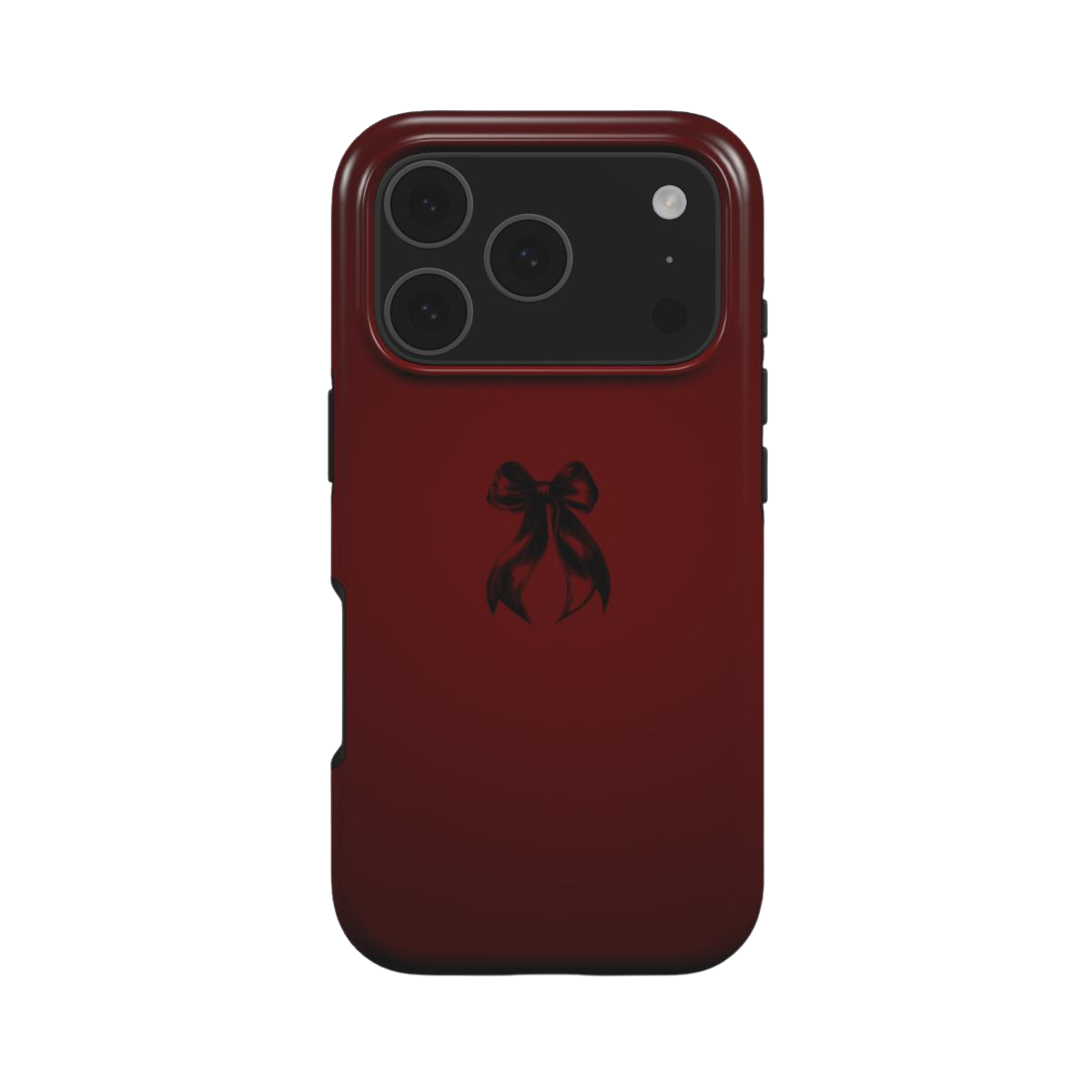 Coquette | Dark Red Bow Minimal Aesthetic MagSafe iPhone Case