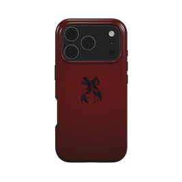 Coquette | Dark Red Bow Minimal Aesthetic MagSafe iPhone Case