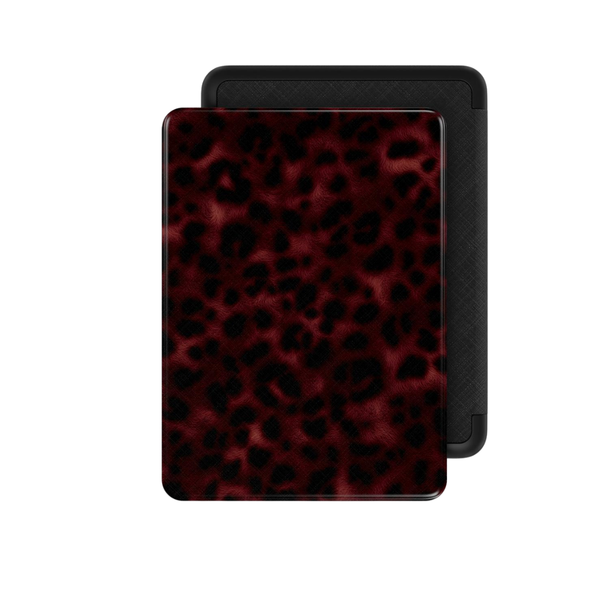 Velvet Panther | Dark Red Leopard Fur Print Kindle Folio Case