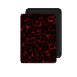 Velvet Panther | Dark Red Leopard Fur Print Kindle Folio Case