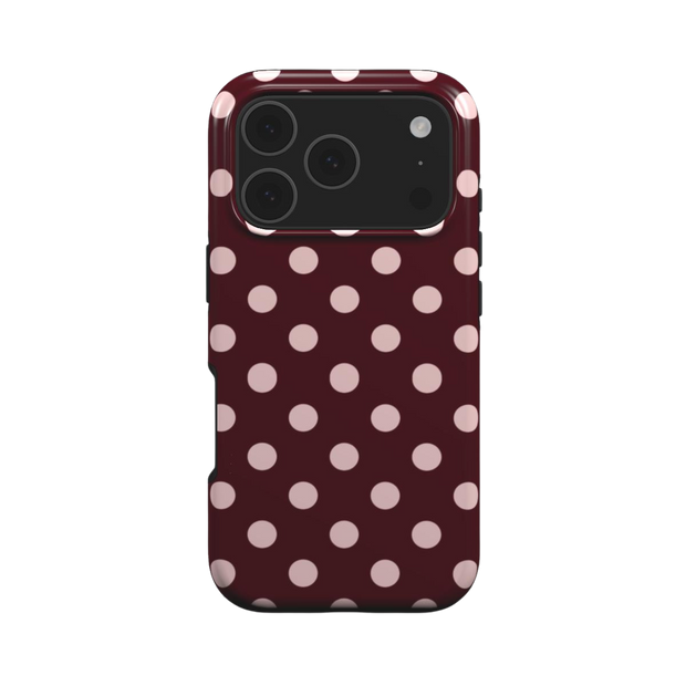 Pin-Up | Burgundy Blush Polka Dot MagSafe iPhone Case