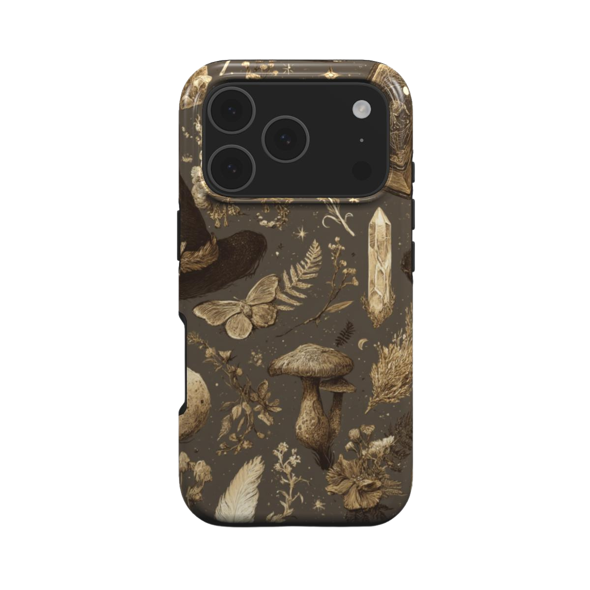 Grimorio | Funda MagSafe para iPhone con motivos botánicos y brujescos de hongos