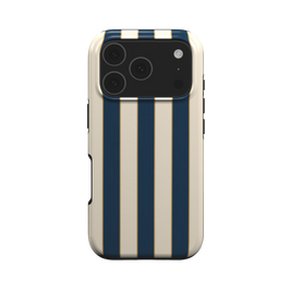 Regatta | Navy Blue & Cream Stripe MagSafe iPhone Case