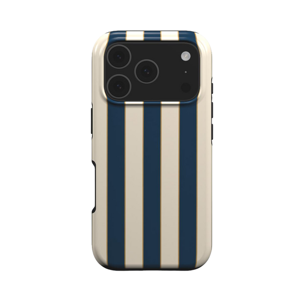 Regatta | Navy Blue & Cream Stripe MagSafe iPhone Case