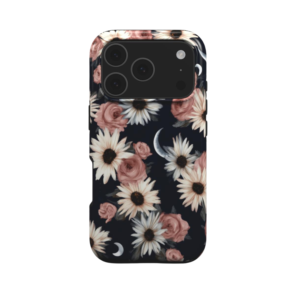 Moonlit Daisies | Dark Floral Moon iPhone & Samsung MagSafe Case