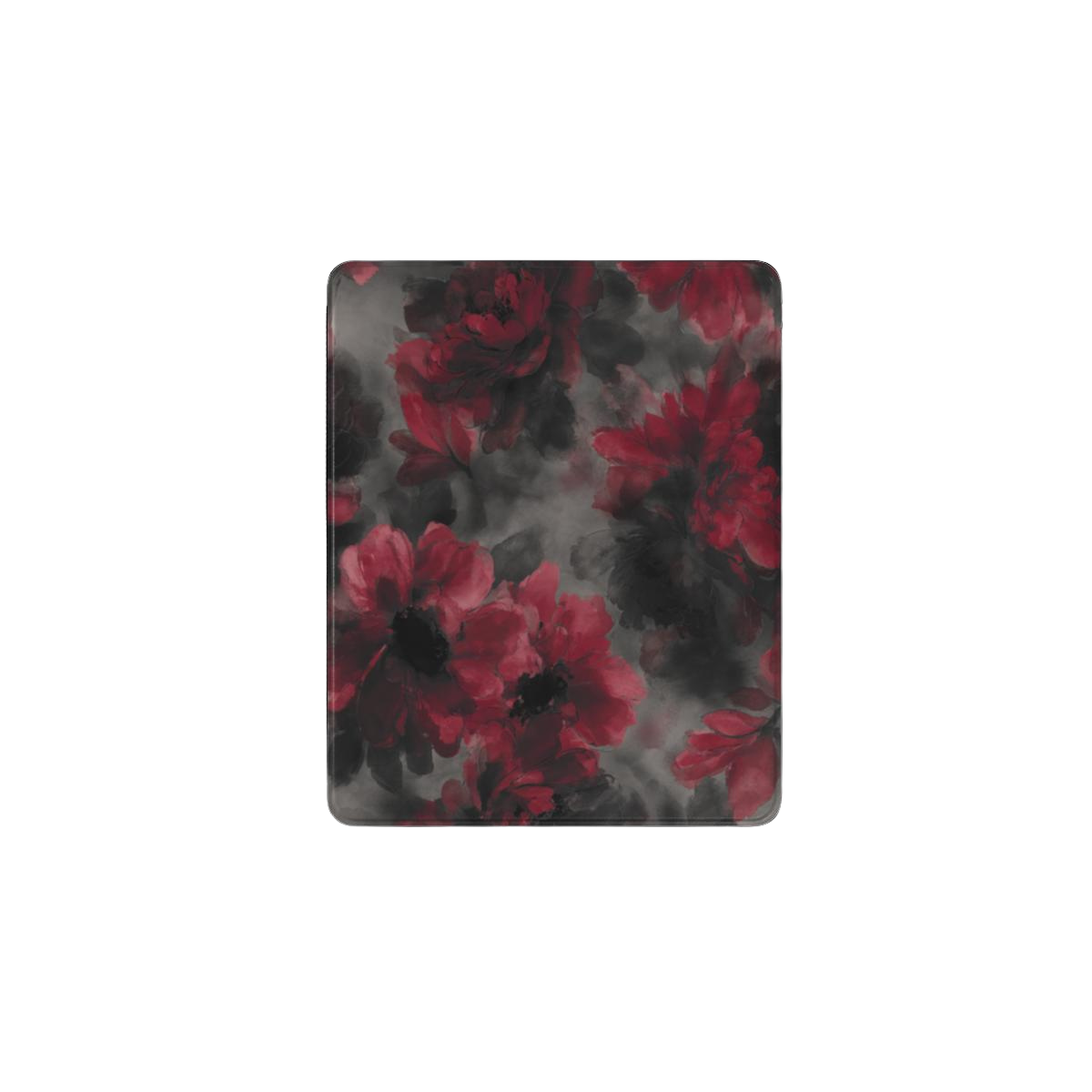 Crimson Eclipse | Dunkelrote, florale Gemälde iPad Hülle mit Apple Pencil Halterung