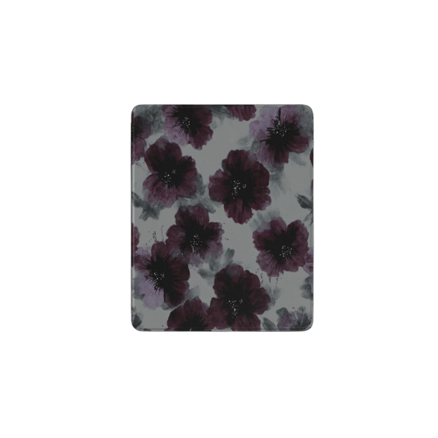 Noir Petals | Dark Purple Floral Painting iPad Case with Apple Pencil Holder