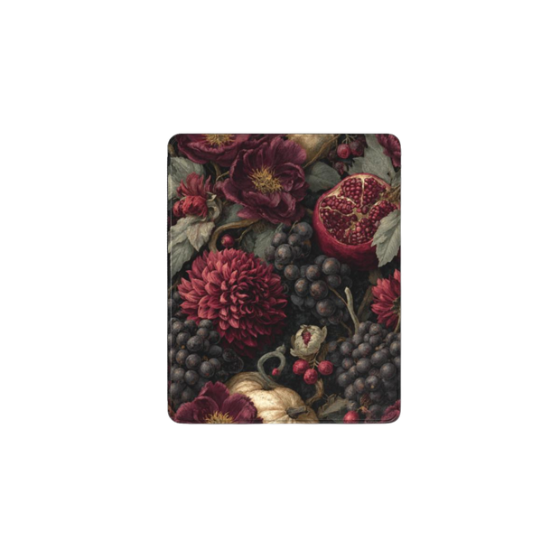 Baroque Harvest | Dark Floral Fruit Still Life iPad Case with Apple Pencil Holder