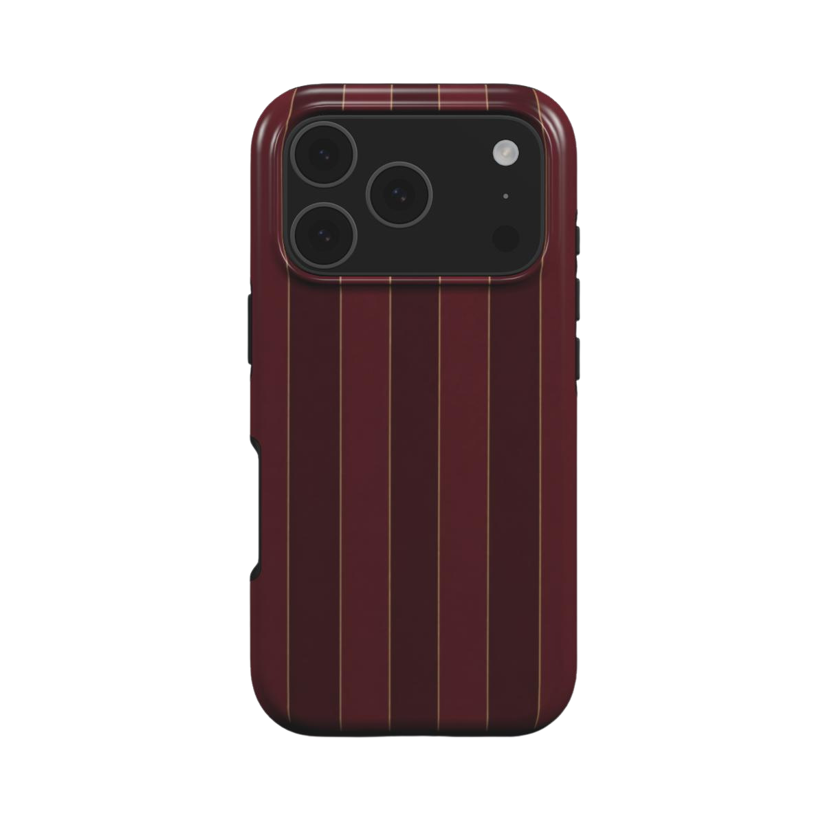 Boardroom | Burgundy Gold Pinstripe MagSafe iPhone Case