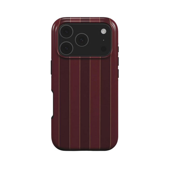 Boardroom | Burgundy Gold Pinstripe MagSafe iPhone Case