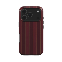 Boardroom | Burgundy Gold Pinstripe MagSafe iPhone Case