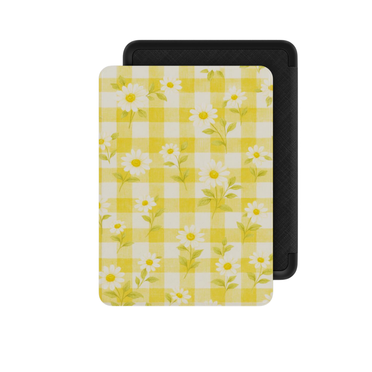Sunlit Daisy | Yellow Gingham Floral Kindle Folio Case