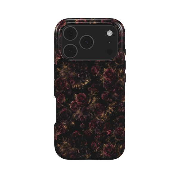 Nocturne Roses | Dark Gothic Rose Gold Floral MagSafe iPhone Case