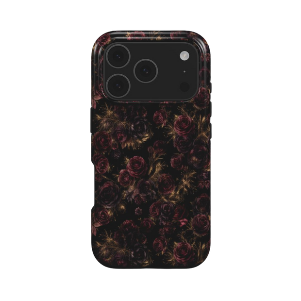 Nocturne Roses | Dark Gothic Rose Gold Floral MagSafe iPhone Case