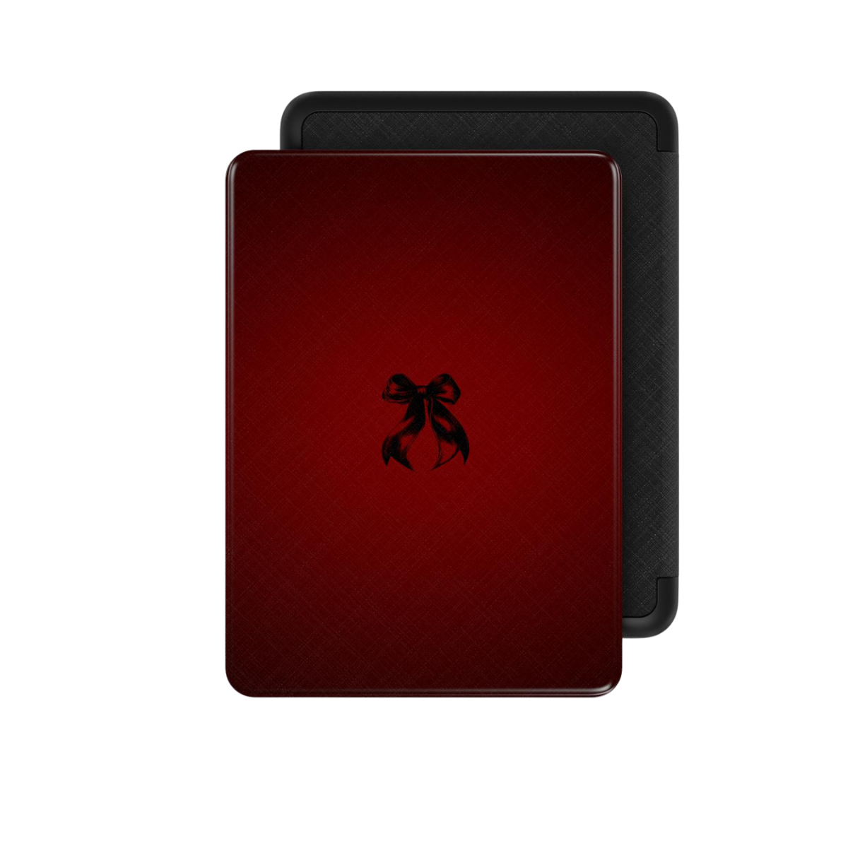 Coquette | Dark Red Bow Minimal Aesthetic Kindle Folio Case