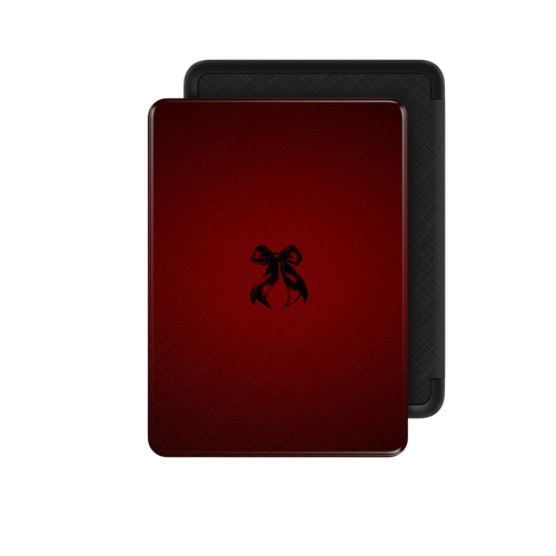 Coquette | Dark Red Bow Minimal Aesthetic Kindle Folio Case