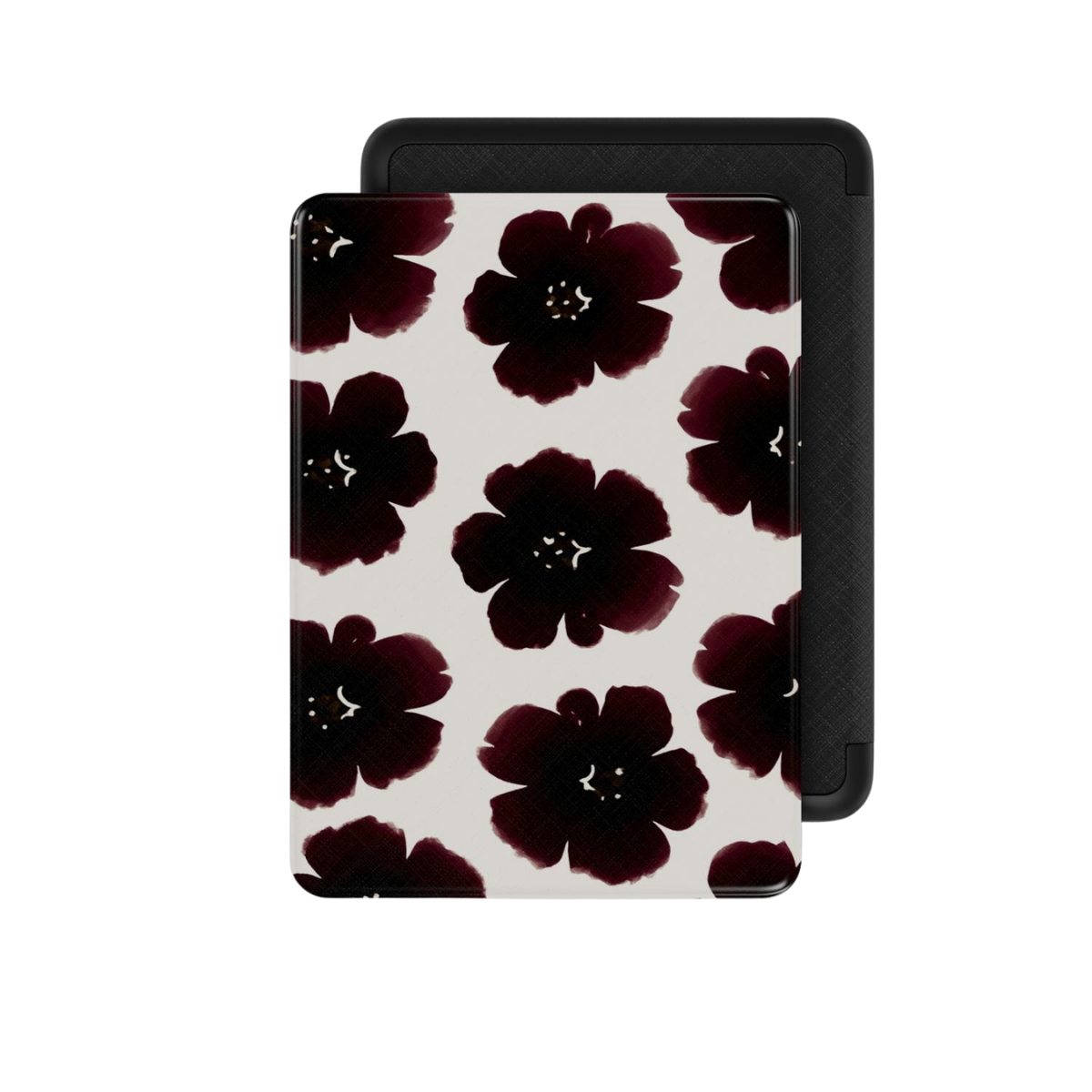 Black Dahlia | Dark Ink Floral Watercolor Kindle Folio Case