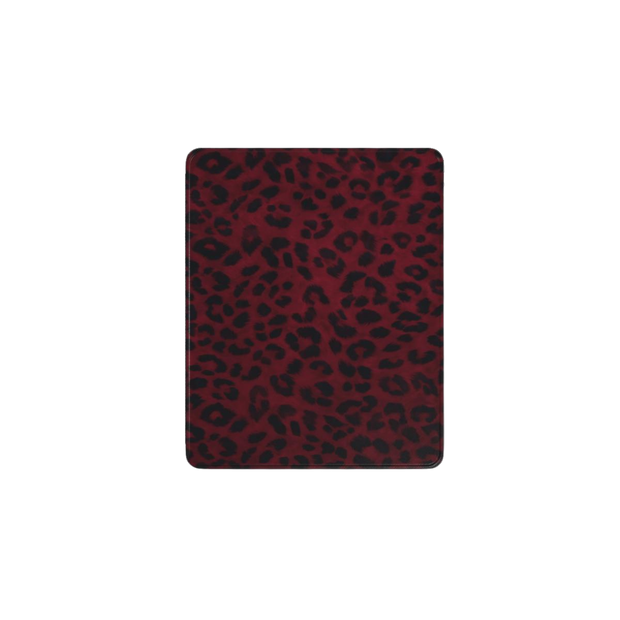 Blood Prowl | Dark Red Leopard Print iPad Case with Apple Pencil Holder