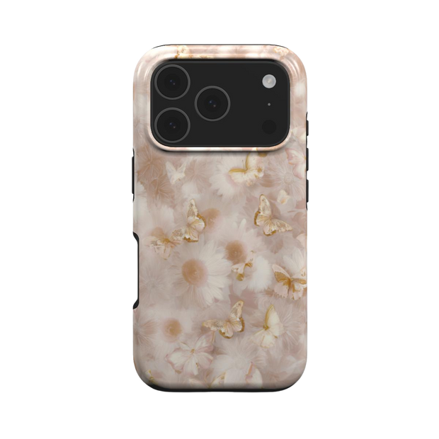Silent Wings | Soft Pink Butterfly Floral MagSafe iPhone Case