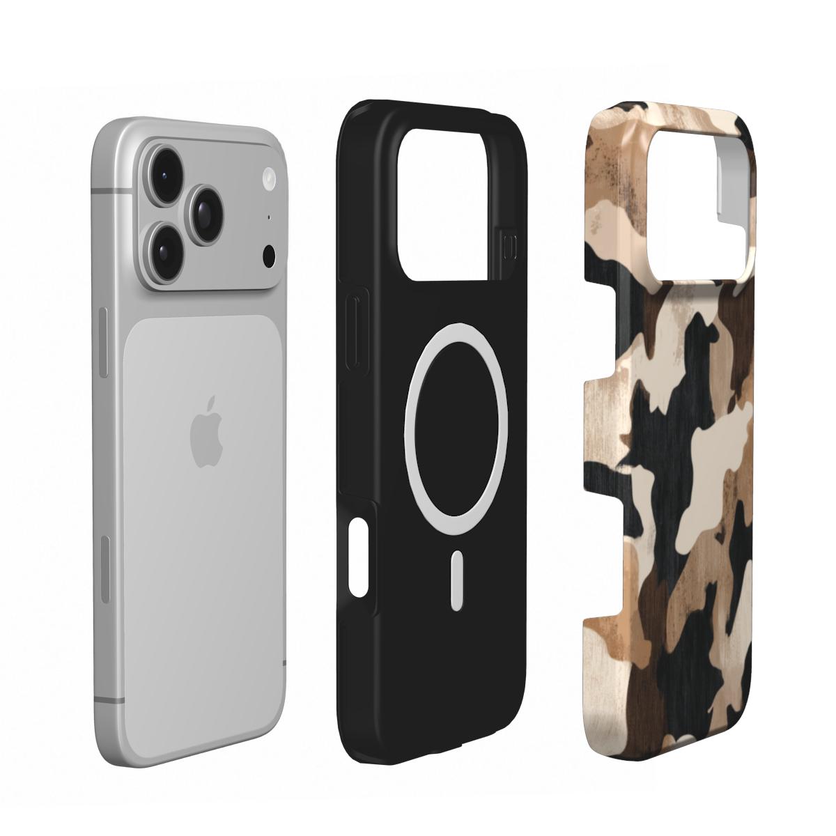 Wüsten-Tarnmuster | Braun erdfarbenes Camouflage MagSafe iPhone-Hülle