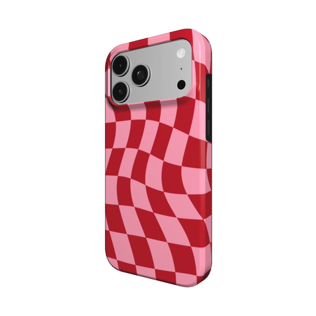 Blush Stripe | Wavy Checker MagSafe iPhone Case